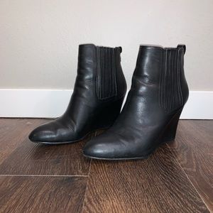 Sam Edelman black wedge booties